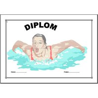 Diplom - plavkyně vodotisk