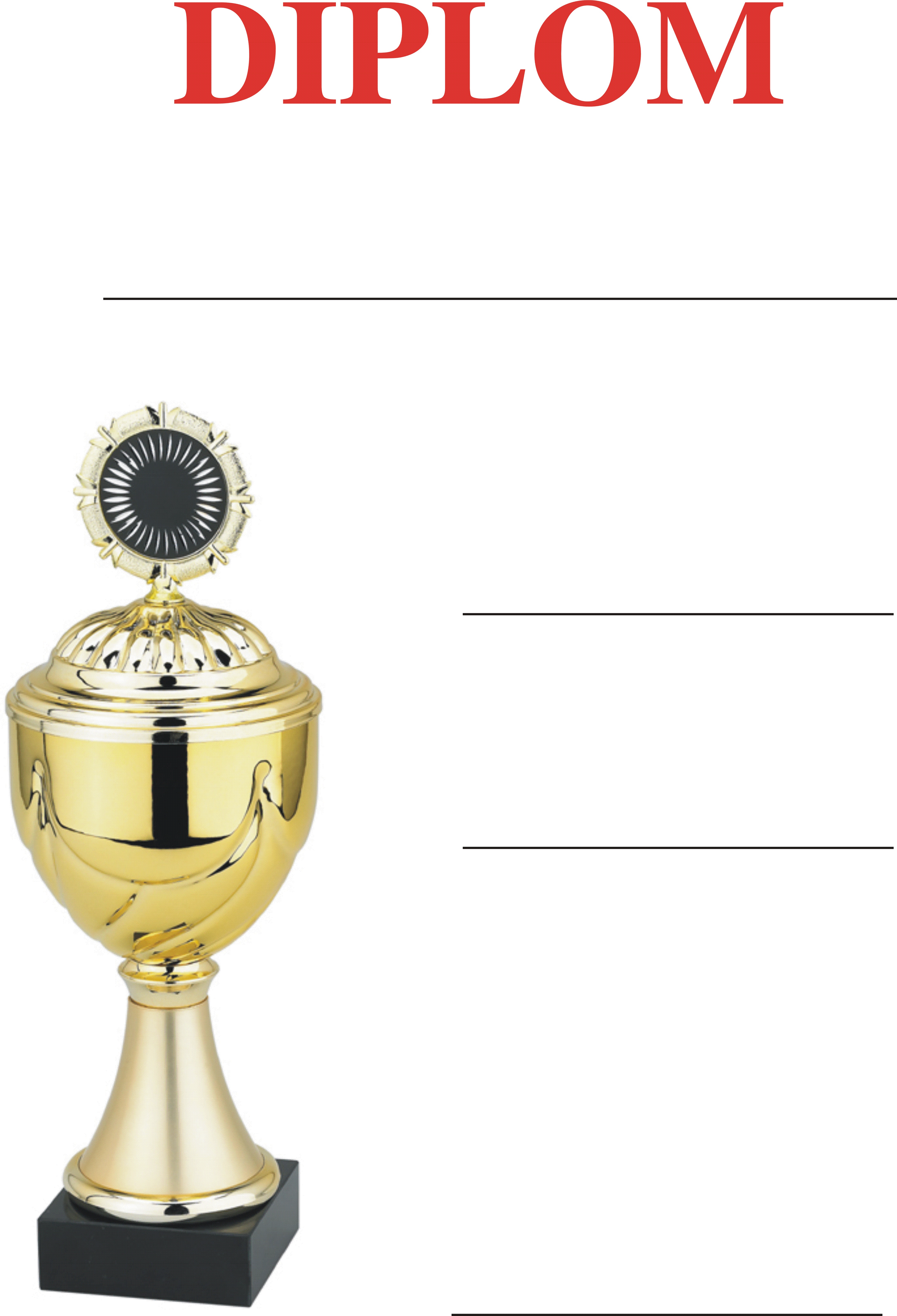 Diplom - pohár zlatý