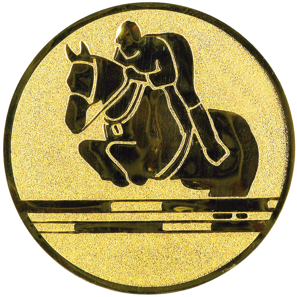 maxi emblém 50mm kůň- parkur stříbrný