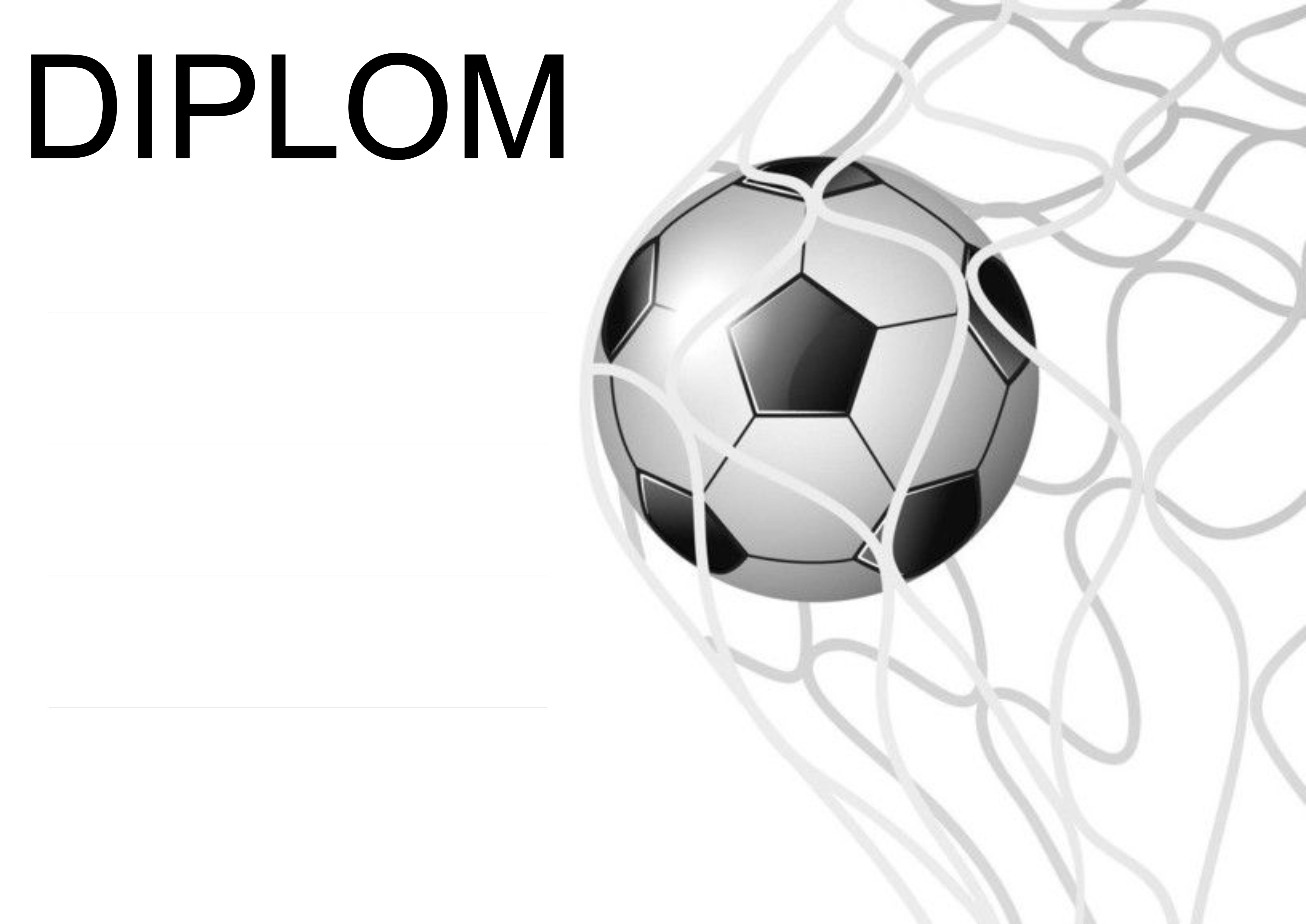 Diplom - fotbalový míč v síti