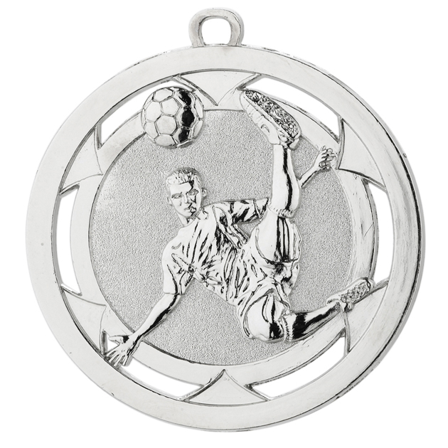 Nohejbalová medaile 50mm - fotbal stříbro 381