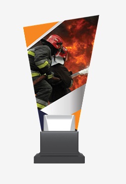Skleněná plaketa hasiči 21cm
