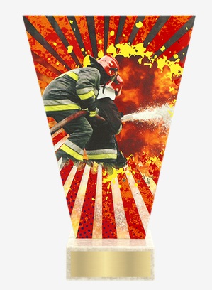 Skleněná plaketa hasič 22,5cm